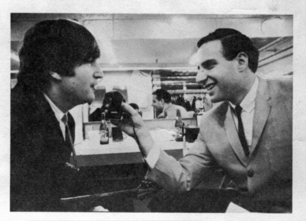 Kane interviews Beatles' guitarist/singer-songwriter John Lennon on the band's first American tour. Photo courtesy of Larry Kane