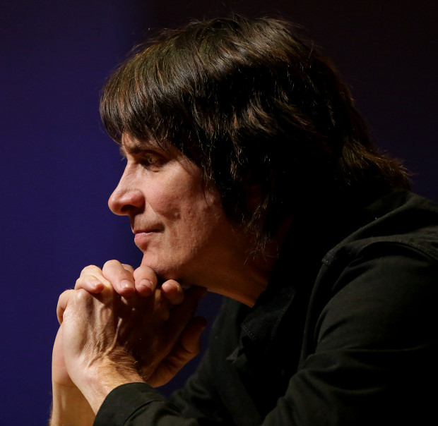 Guitarist Rusty Anderson, who has been lead guitarist for Paul McCartney since 2001, answers questions from the audience as he gives a clinic on guitar playing at Riverside City College’s Coil School of Arts Thursday in Riverside, CA. February 22, 2018 (TERRY PIERSON,THE PRESS-ENTERPRISE/SCNG)