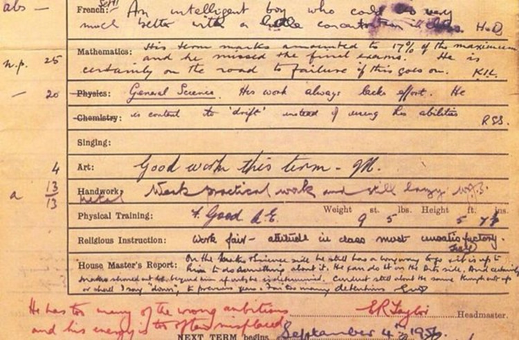 John Lennon’s Old School Report Card From 1956