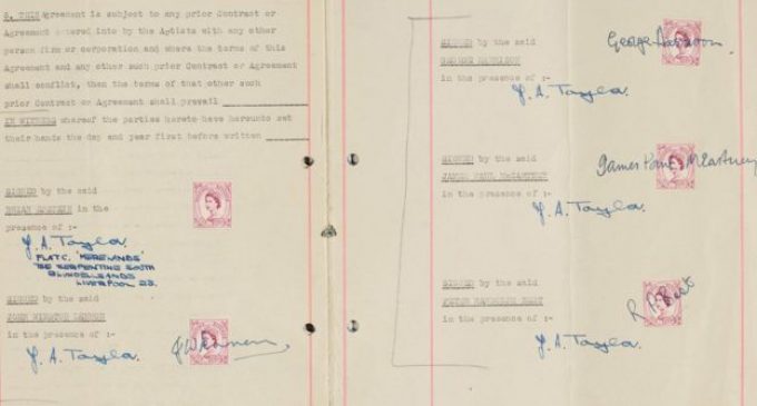 The Beatles’ first contract with Brian Epstein to be auctioned – BBC News