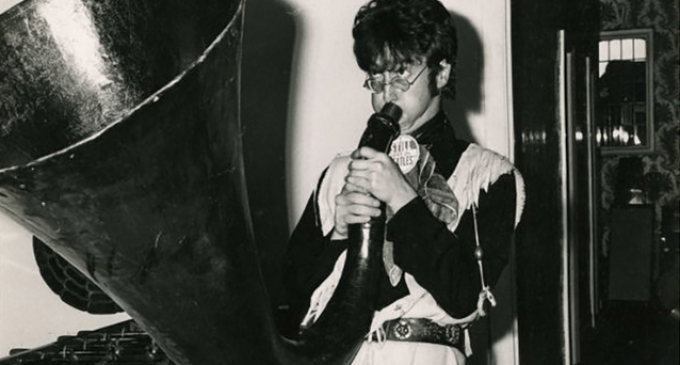 The Beatles’ John Lennon Plays One of The Weirdest Instrument Photo Unearthed