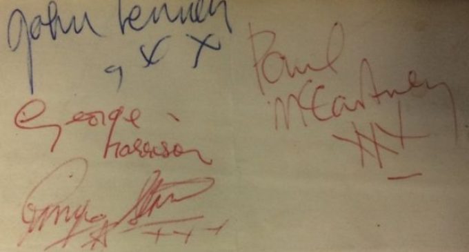 Beatles autographs hidden for 56 years sold for £4,200 – BBC News