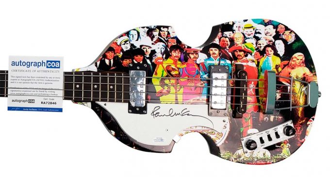 A Sgt. Pepper Hofner bass, signed by Paul McCartney, is up for auction – Guitar.com | All Things Guitar