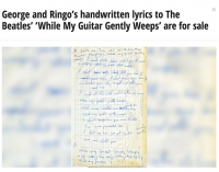 George and Ringo’s handwritten lyrics to The Beatles’ ‘While My Guitar Gently Weeps’ are for sale | FOX 61