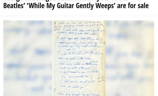 George and Ringo’s handwritten lyrics to The Beatles’ ‘While My Guitar Gently Weeps’ are for sale | FOX 61