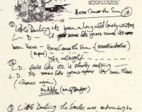 George Harrison handwritten lyrics for ‘Here Comes the Sun’