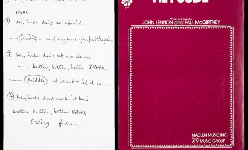 Paul McCartney’s handwritten lyrics for Beatles classic Hey Jude set to fetch £150,000 at auction | Daily Mail Online