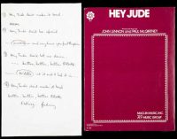 Lyrics to The Beatles’ ‘Hey Jude,’ handwritten by Paul McCartney, sold for nearly $1 million