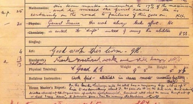 John Lennon’s school report aged 15 shows he was a rebel