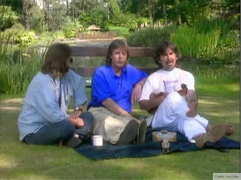 McCartney, Harrison, and Starr reunite The Beatles in 1994