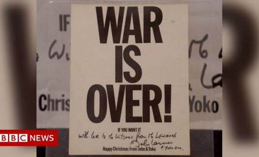 John Lennon and Yoko Ono: PM’s ‘War is Over’ Christmas card on show – BBC News
