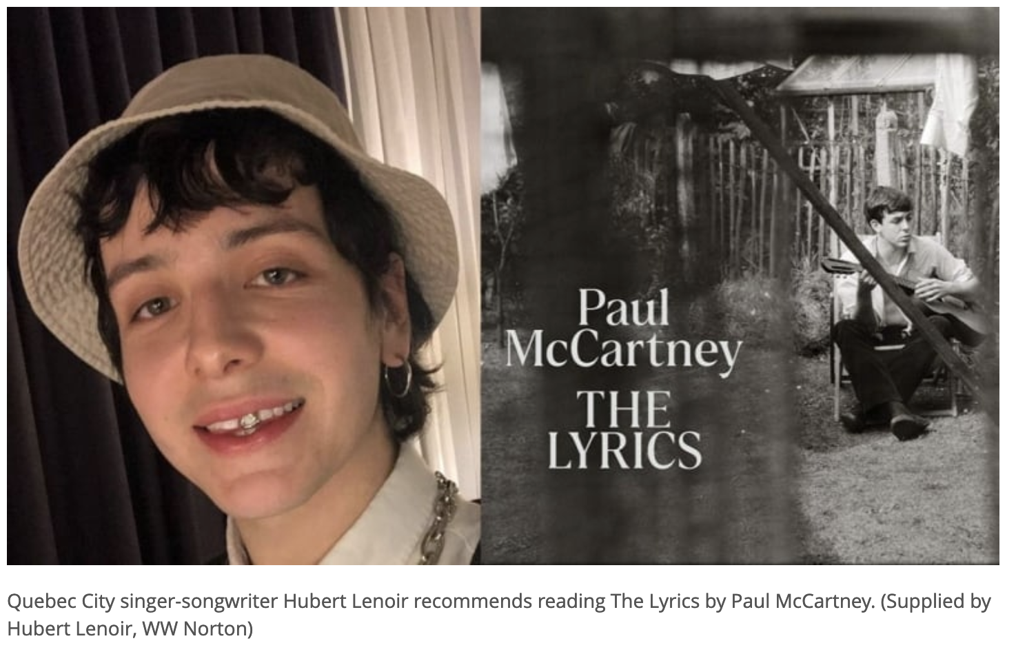 Polaris Music Prize finalist Hubert Lenoir thinks all music fans should read The Lyrics by Paul McCartney | CBC Books