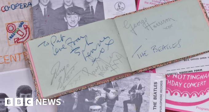 Beatles autographs and photos to go under the hammer in Lichfield – BBC News
