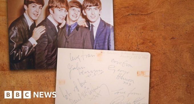 Beatles and Bob Marley autographs among set that fetches £78k