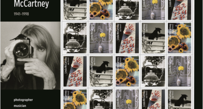 Now available: this stamp collection celebrating the multi-faceted career of Linda McCartney (1941-1998)